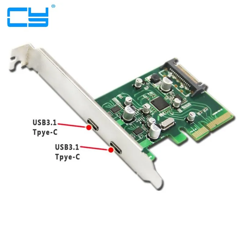

PCI-E 4x Express para USB 3.1 Tipo C USB-C Dual Port Adicionar Adaptador de Cartao de Expansao de 10 Gbps, frete gratis + numero