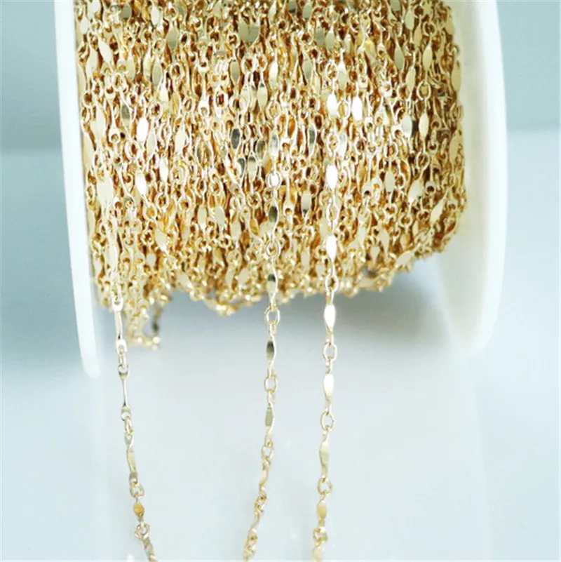 Real 14K Gold Filled Dapped Bar Chain 1.3MM Chain Necklace Gold jewelry Minimalist Gold Filled Chain DIY Jewelry