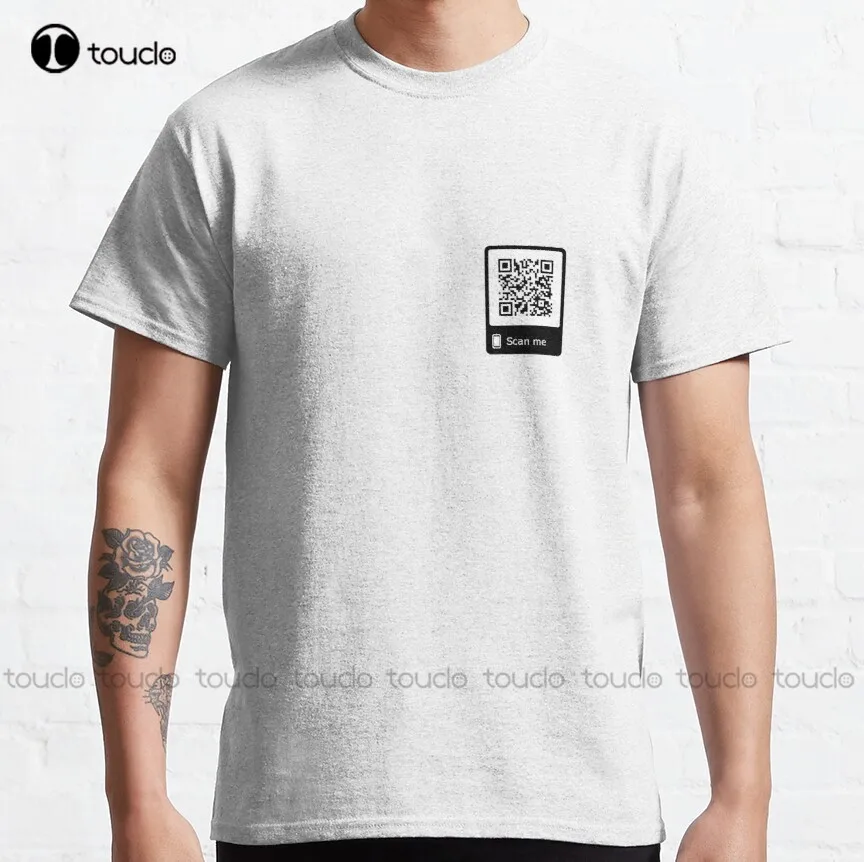 Rick Roll Link QR Code Classic T-Shirt mens t shirts graphic Custom aldult Teen unisex digital printing Tee shirt xs-5xl