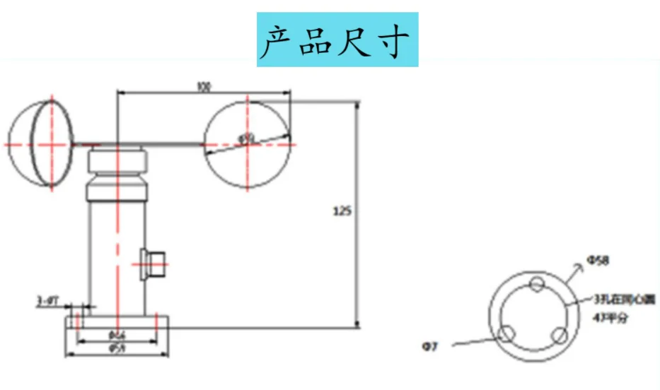 Датчик скорости ветра, передатчик скорости ветра, анемометр из алюминия с кабелем RS485, 4-20 мА, 0-5 В, импульсная метеостанция