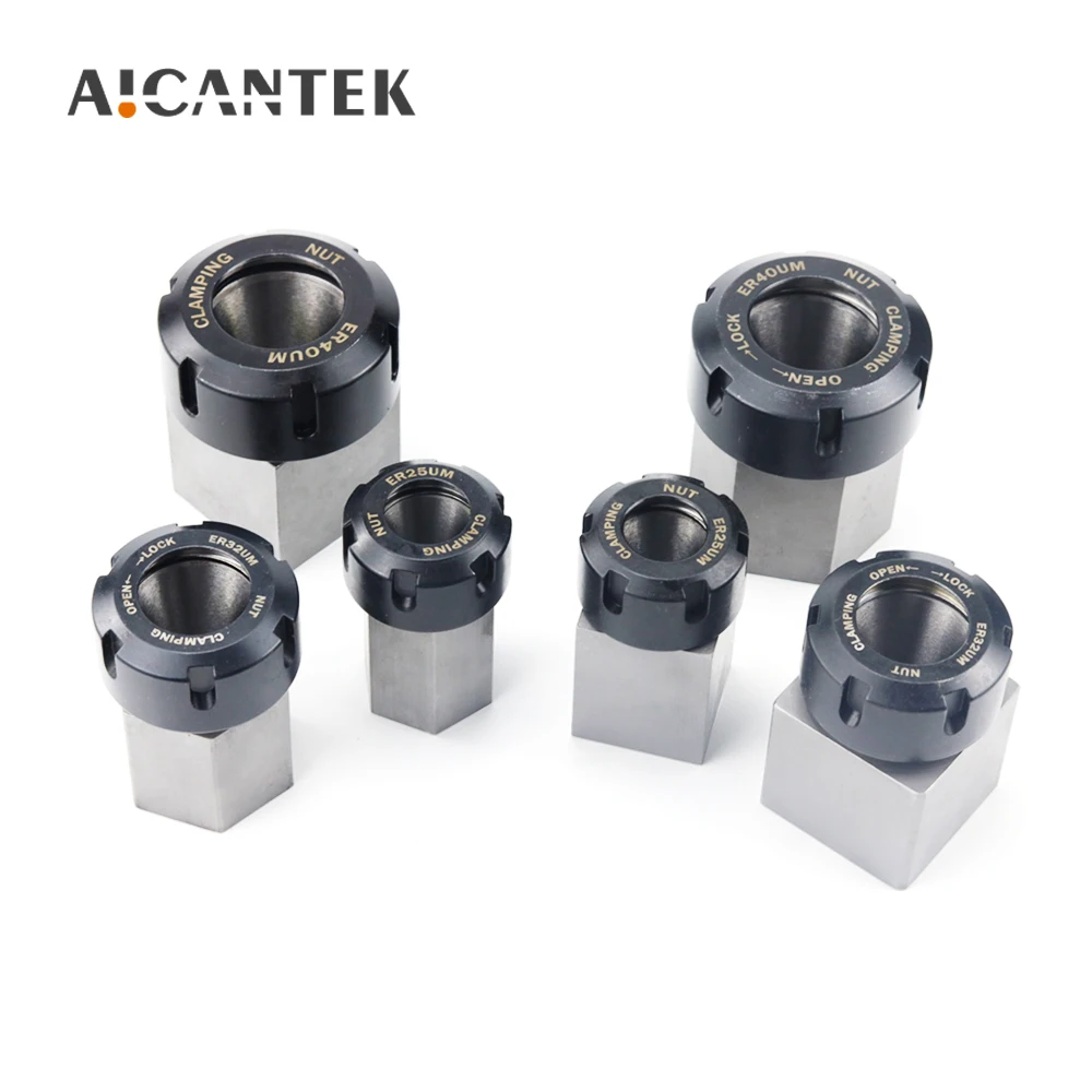 Square/Hex ER32 ER25 ER40 Collet Block Hard Steel Spring Chuck Holder for CNC Lathe Engraving Cutting Machine