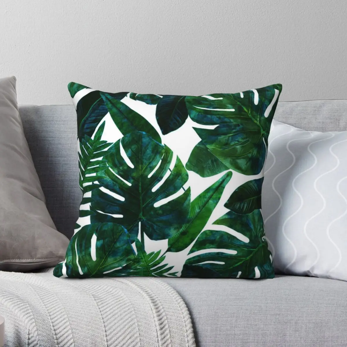 

Perceptive Dream Tropical Jungle Nature Botanical Pillowcase Polyester Linen Velvet Zip Decor Pillow Case Sofa Seater Cushion