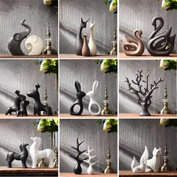 Simple Modern Ceramic Figurines Livingroom Ornament Home Furnishing Decoration Crafts Office Coffee Wedding  Ceramic  Gift