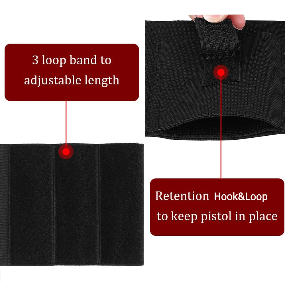 Universal Ankle Holster for Pistol Concealed Carry Drop Leg Gun Holder Pouch Elastic Strap for Right Left Leg Hunting Gear