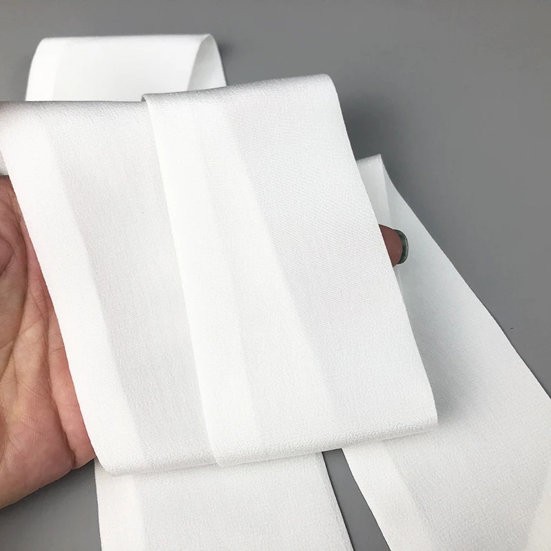 Écharpe en pansement de Chine à deux couches pour femme, ruban de sac mignon, blanc naturel, mode, haute qualité, 100%