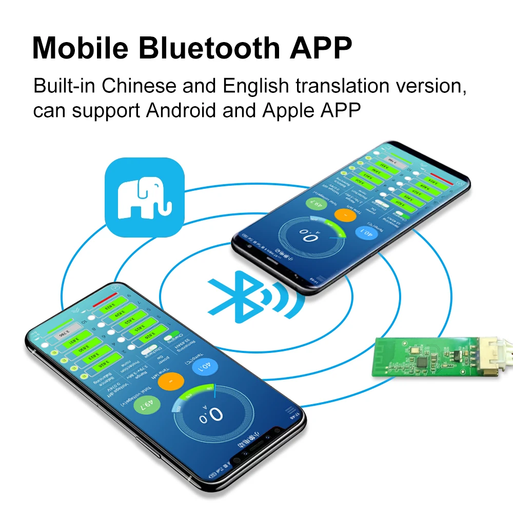 QUCC 60A 80A 100A 6S 8S 10S 16S Smart BMS automatyczne wyważanie 24V 36V 48V UART 485 Bluetooth Bms dla 3.2V Lifepo4 bateria litowo-jonowa 3.7V