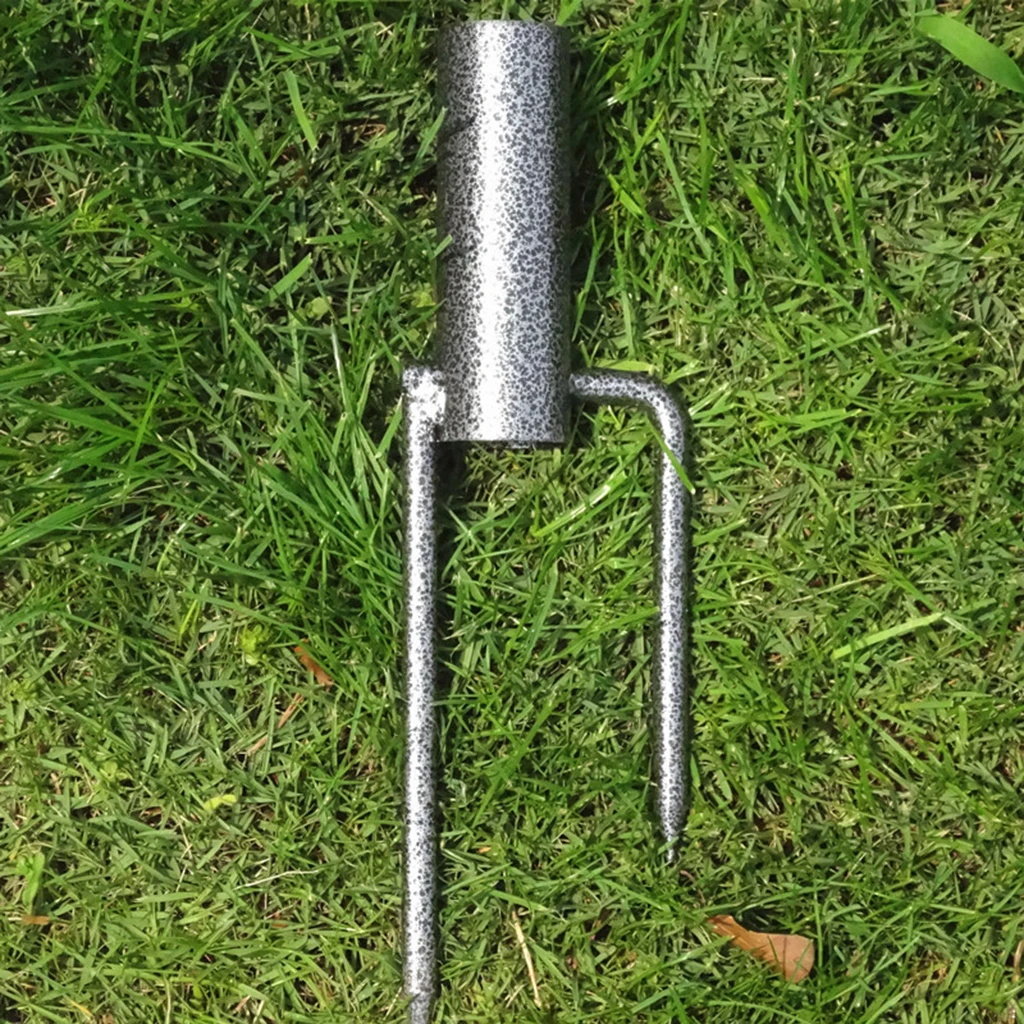 Ground Plug Outdoor Advertising Sun Umbrella Stand Spike Holder Black Metal Fixing Tools Anchor Garden Accessories