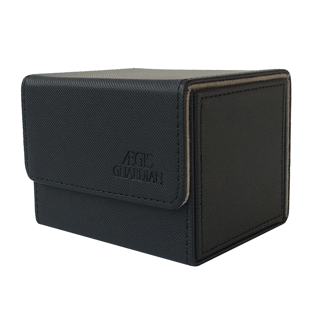 

100+ AEGIS GUARDIAN Side-Loading Card Case Deck Box Mtg Yugioh TCG Binders: Black