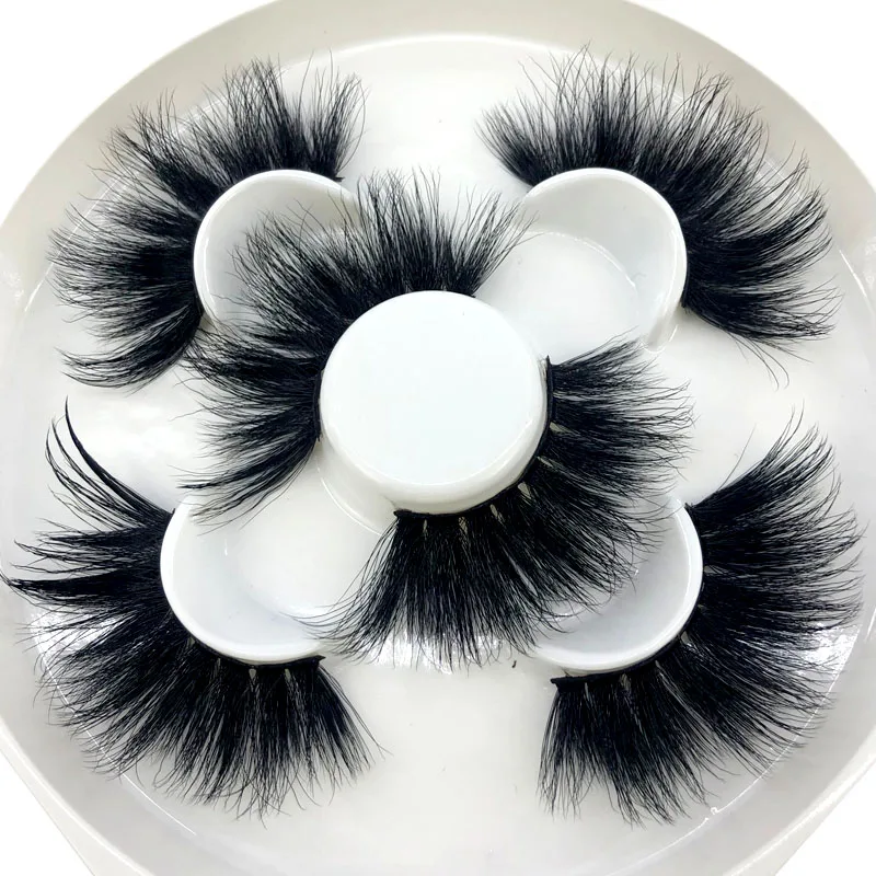 2021 New 25mm 3D Faux Mink Hair Cross False Eyelashes 3 Pairs Long Eye Lashes Handmade Thick Makeup Beauty Extension Tools