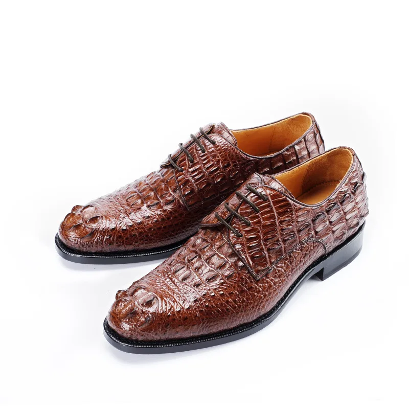 Men business crocodile leather shoes men really high-end true leather shoes men dress shoes leather sole Goodyear craft