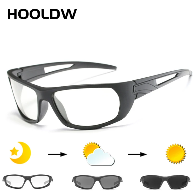 HOOLDW New Polarized Driving Photochromic Sunglasses Men Day Night Driving Goggles Chameleon Sun Glasses Change Color Eyewear