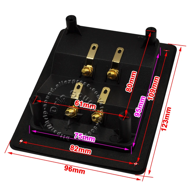 2 шт., 4-полосный динамик, прямоугольная распределительная коробка, аудиодинамик, медная клемма для проводов, соединительная стойка 123x96 мм