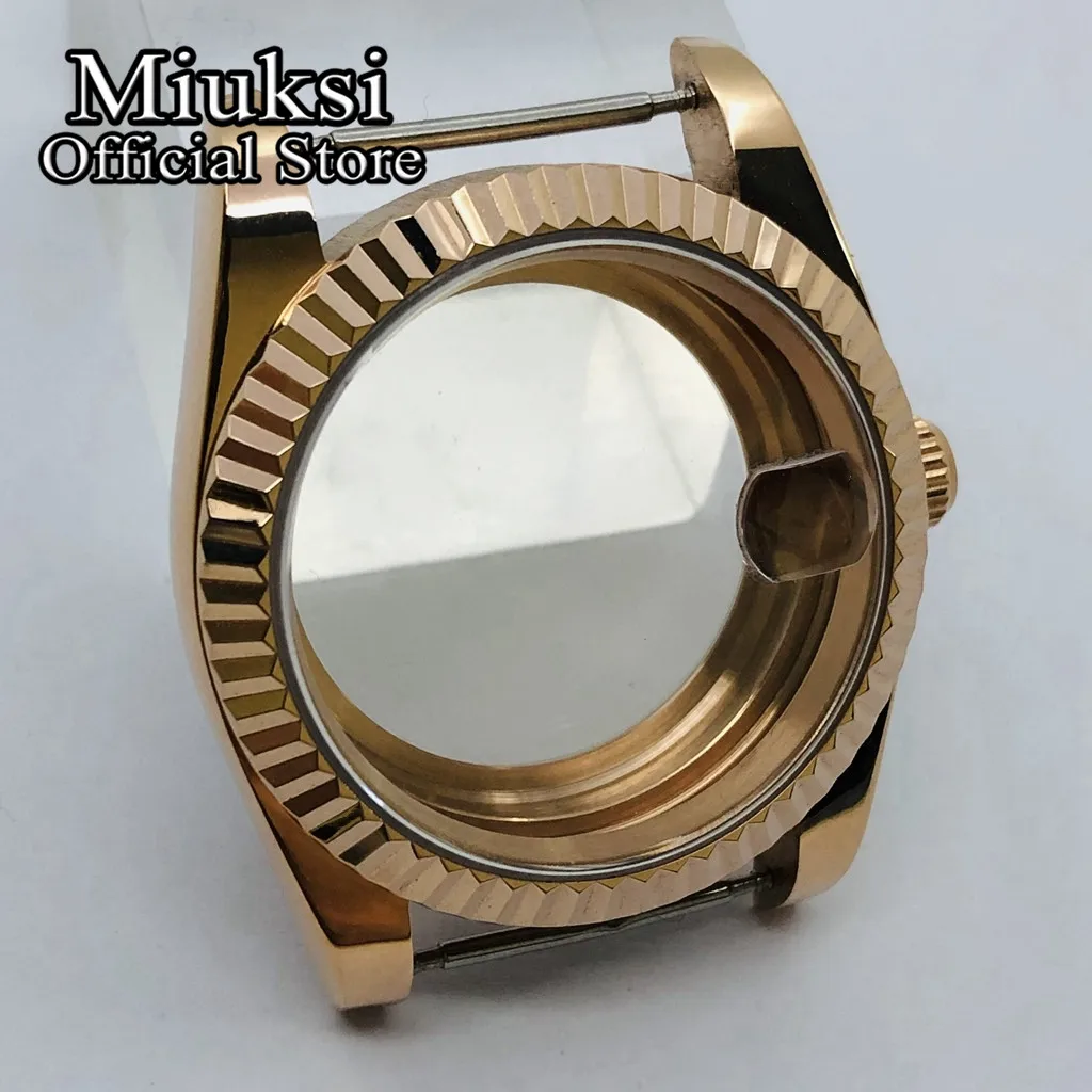 Miuksi 36mm/40mm rose gold case sapphire glass fit NH35 NH36 ETA2824 2836 PT5000 Miyota8215 821A Mingzhu DG2813 3804 movement