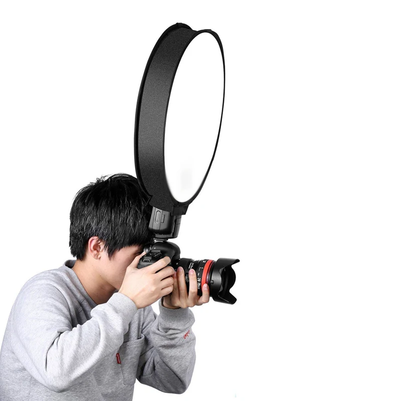 Difusor redondo e portátil de 30cm, 40cm para câmera nikon canon, refletor softbox speedlite softbox e flash de luz, dropship