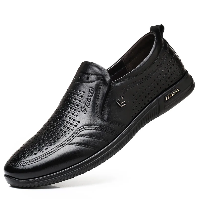 Men 'r fashion and comfortable dress shoes Men's leather leisure business soft bottom breathable Men's shoes in the elderly