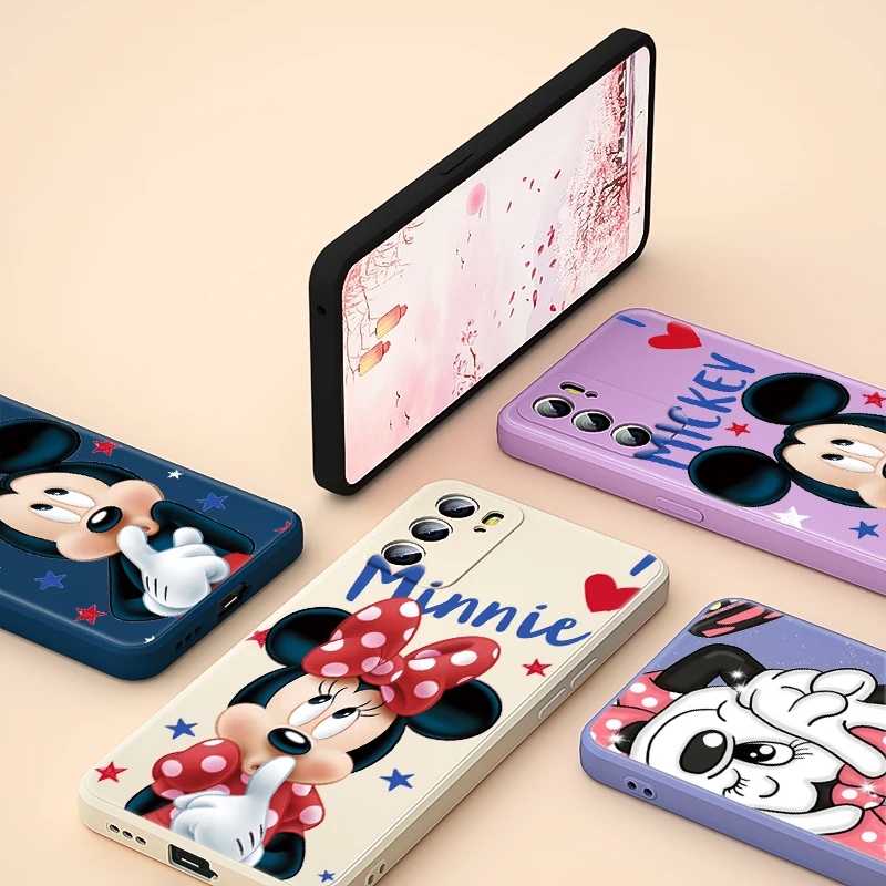 Mickey Minnie Fashion Happy Phone Case For OPPO Reno 6 5 5K 5F 4F 4Z 4 3 2 2F 2Z Z Pro Plus Lite 5G Liquid Silicone Soft Capa