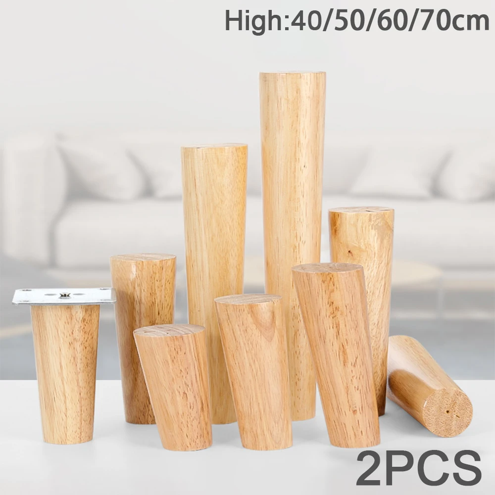 2 sztuk 30 40 50 60 70cm nóżki do mebli z litego drewna nóżki do mebli stożek nóżka sofy z płyta żeliwna Sofa stół szafka biurko do kawy