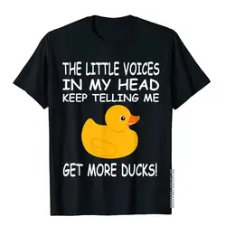 Little Voices Get More Ducks Funny Rubber Duck T-Shirt Fashion Male Top T-Shirts Printed On Tops Shirts Cotton Preppy Style