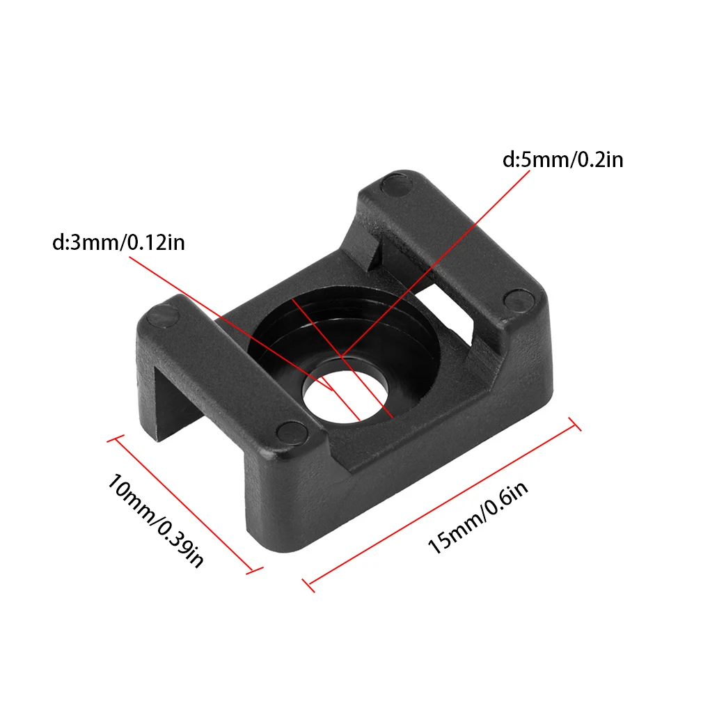 100pcs Cable Tie Mount Clips Saddle Type Wire Holder Bases Computer TV Cord Fixing Clamps Wire Fixing Base Accessory