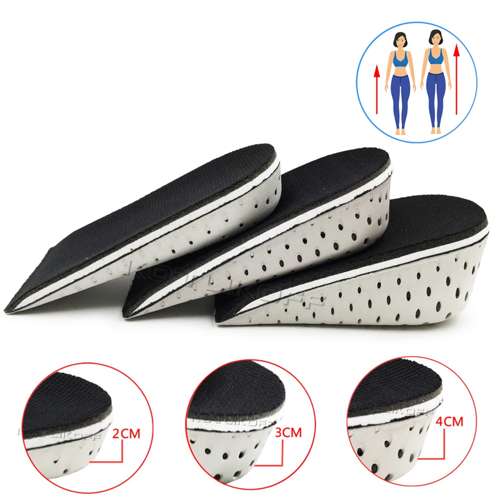 KOTLIKOFF Shoe Insoles Height Increase Insole Full/Half Insole Heighten Heel Insert Sports Shoes Pad 2-4cm Elevator Insoles