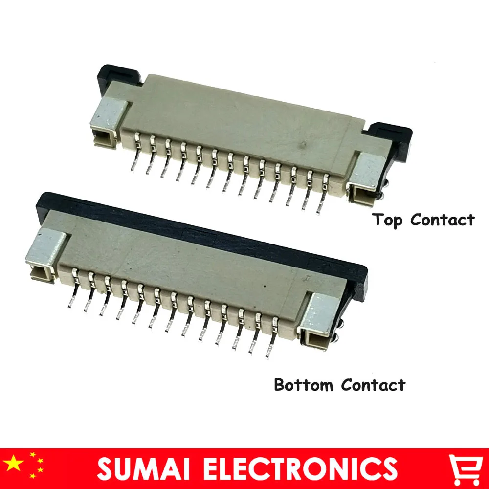 Sample, 13Pin FPC FFC connector socket,13 pin 1.0mm flex cable socket for LCD screen interface.ROHS,13P