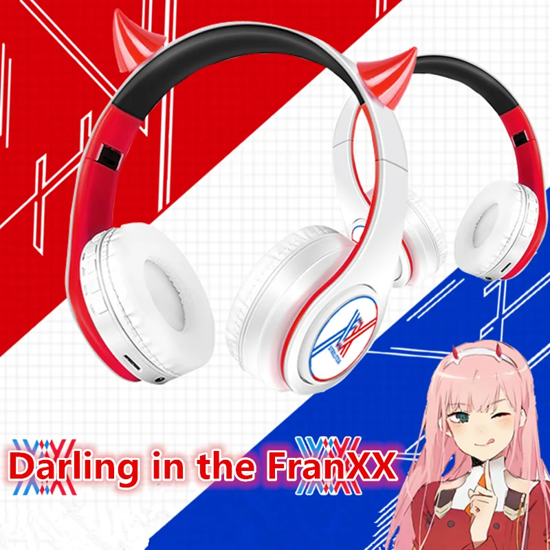

Anime 02 Wireless 2 in1 Bluetooth Headset Zero Two Cosplay Comfortable Stereo Foldable Gaming Headphones Gift