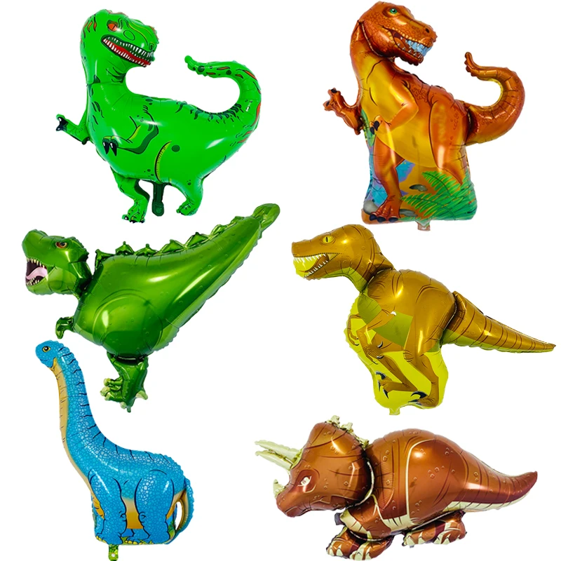 1pc Large 4D Dinosaur Foil Balloons Green Dinosaur Standing Dragon Birthday Party Decorations Kids Boy Toys Ball Helium Globos