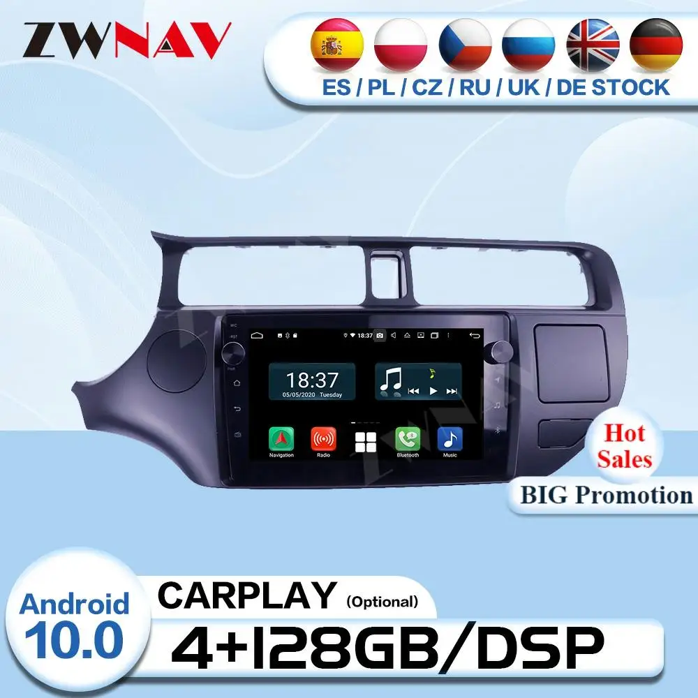 Carplay 2 Din Android 10 For KIA RIO 2010 2011 2012 2013 2014 Radio Receiver Audio Stereo GPS Navigation Video Player Head Unit