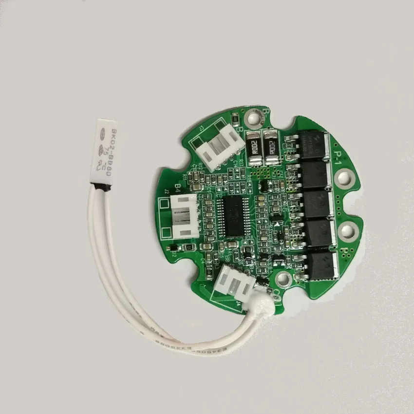 10S 36V 20A round bms for bottle battery pack split port for charge and discharge with temp sensor