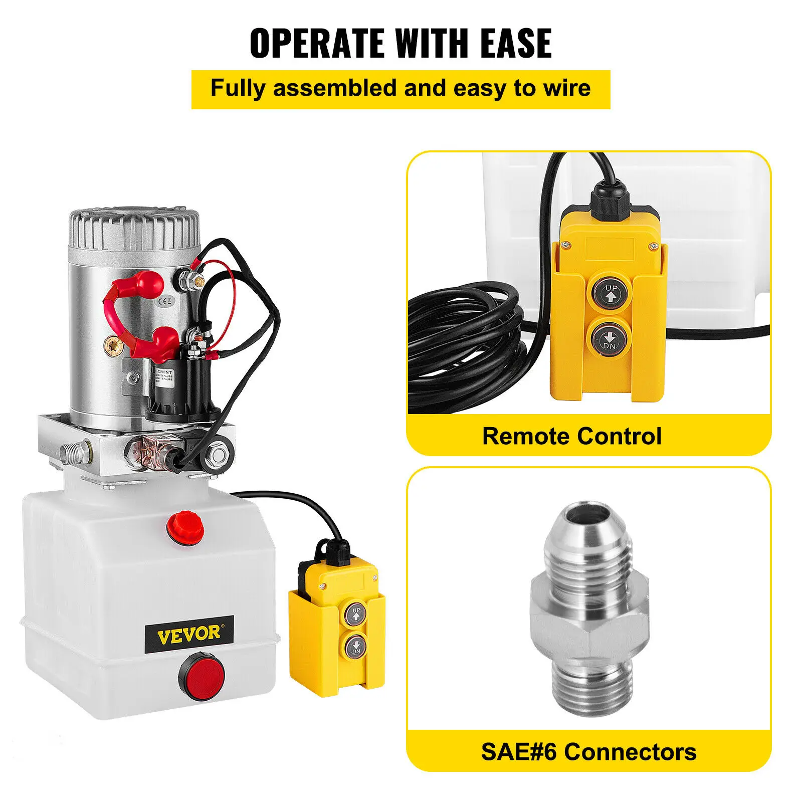 Pompa hydrauliczna 12V DC jednostronnego działania hydrauliczna jednostka napędowa 4 Quart zbiornik z tworzywa sztucznego pompa hydrauliczna jednostka napędowa przyczepa wywrotka Car Lif