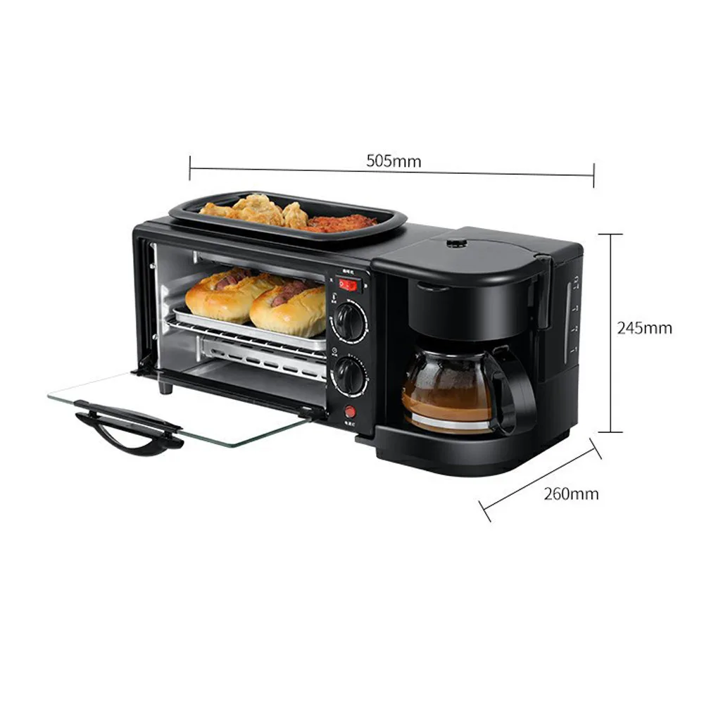 Household Three in One Breakfast Machine Bread Toaster Oven Breakfast Machine Full Automatic Coffee Machine