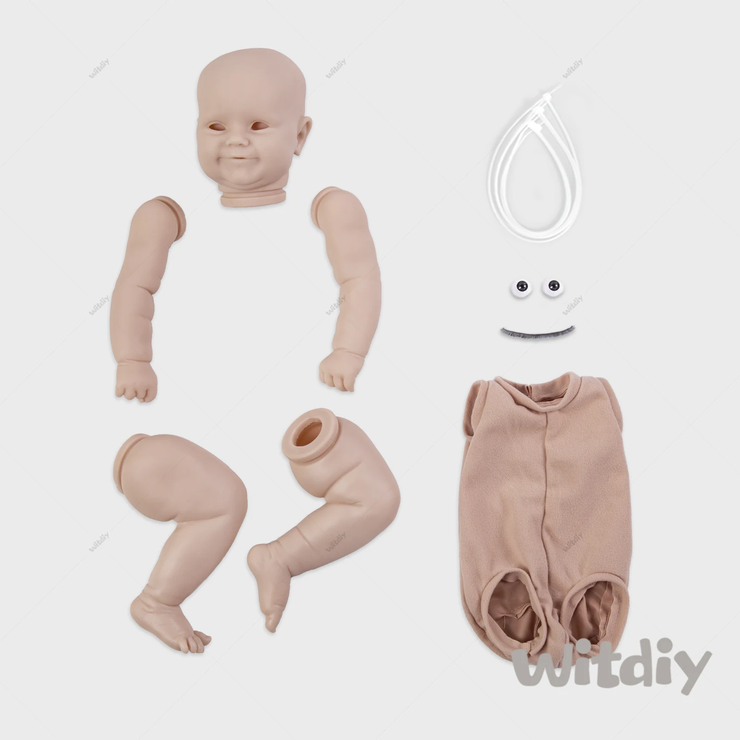 Witdiy Maddie-Muñeca reborn de 48 cm/18,9 pulgadas, muñeco de vinilo en blanco, kit sin pintar, 2 regalos