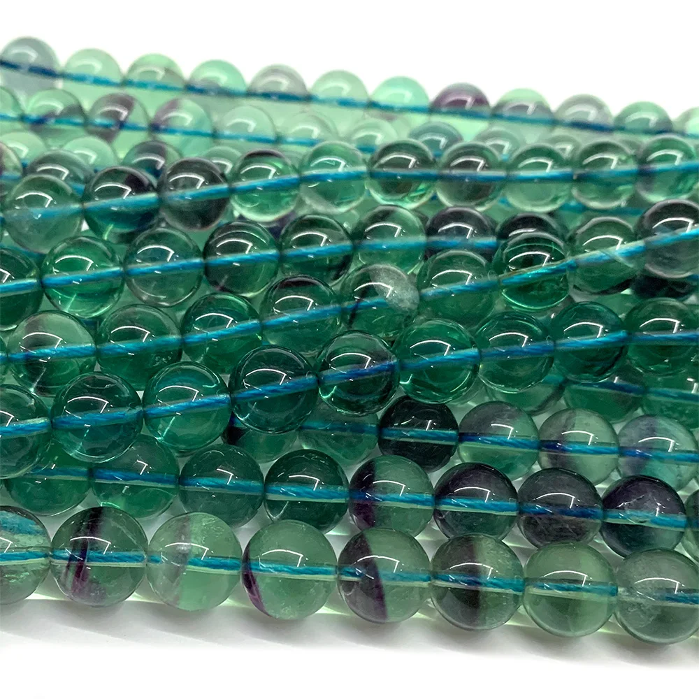 

Veemake Fluorite Round Purple Blue Green Colour Natural Loose Beads 07365