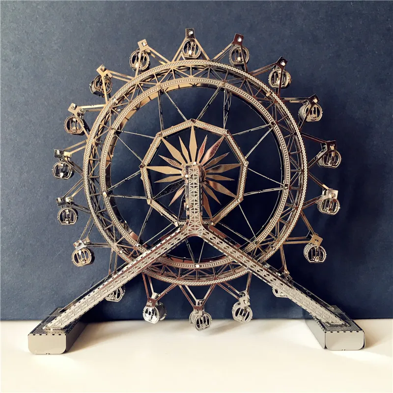 nanyuan 3D metal puzzle Ferris Wheel Cathedral Building architecture DIY Assemble Model Kits Laser Cut Jigsaw toy gift