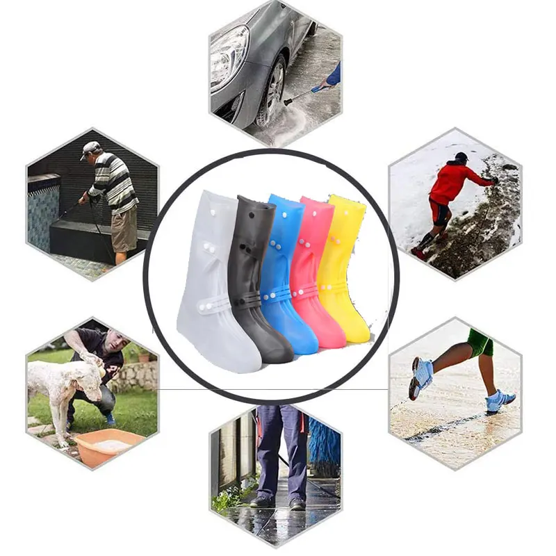 Unisex Waterproof Silicone Shoe Cover, Fly Fishing Boot Cover, Reutilizável, Antiderrapante, Chuva, Neve Overshoe, Ciclismo, Caminhadas, Dobrável