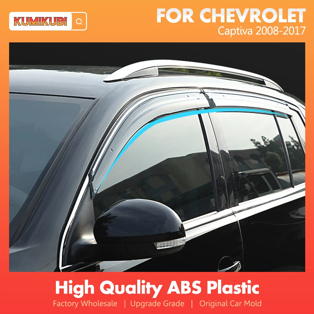 For Chevrolet Captiva 2008-2017 Exterior ABS Plastic Window Visor Awnings Vent Sun Rain Guard Shield Deflector Cover 4Pcs