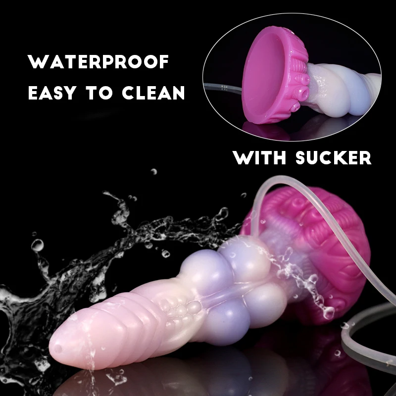 Yocy enorme anal plug dois anéis grossos nó fantasia animal dildo ejaculating fuction brinquedos sexuais para mulher silicone produtos do sexo