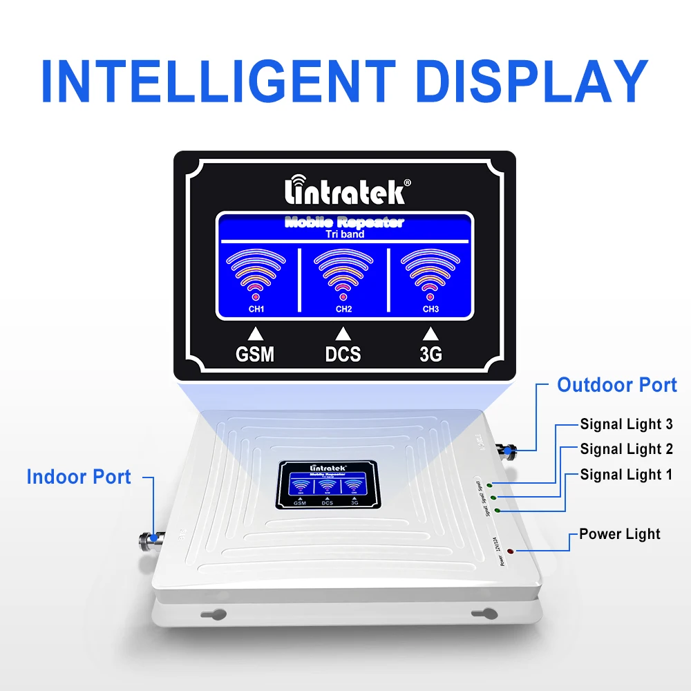 Imagem -05 - Lintratek-impulsionador de Sinal Celular para Celular Amplificador de Sinal Dcs Wcdma 2g 3g 4g Antena Lte Repetidor Gsm 900 1800 2100