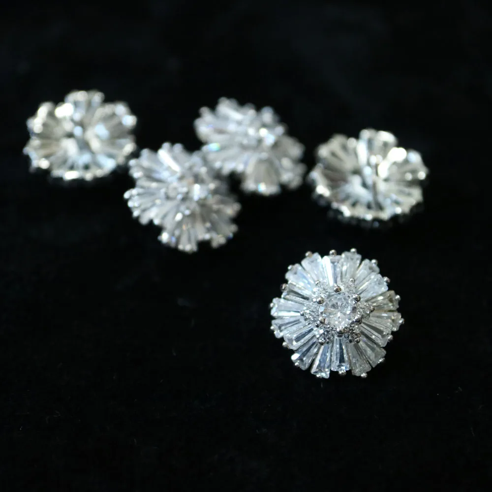 5pcs/lot Rhinestone crystal Fur buttons Cubic zirconia button for coat Decorative CZ sewing buttons for cashmere Knit cardigan