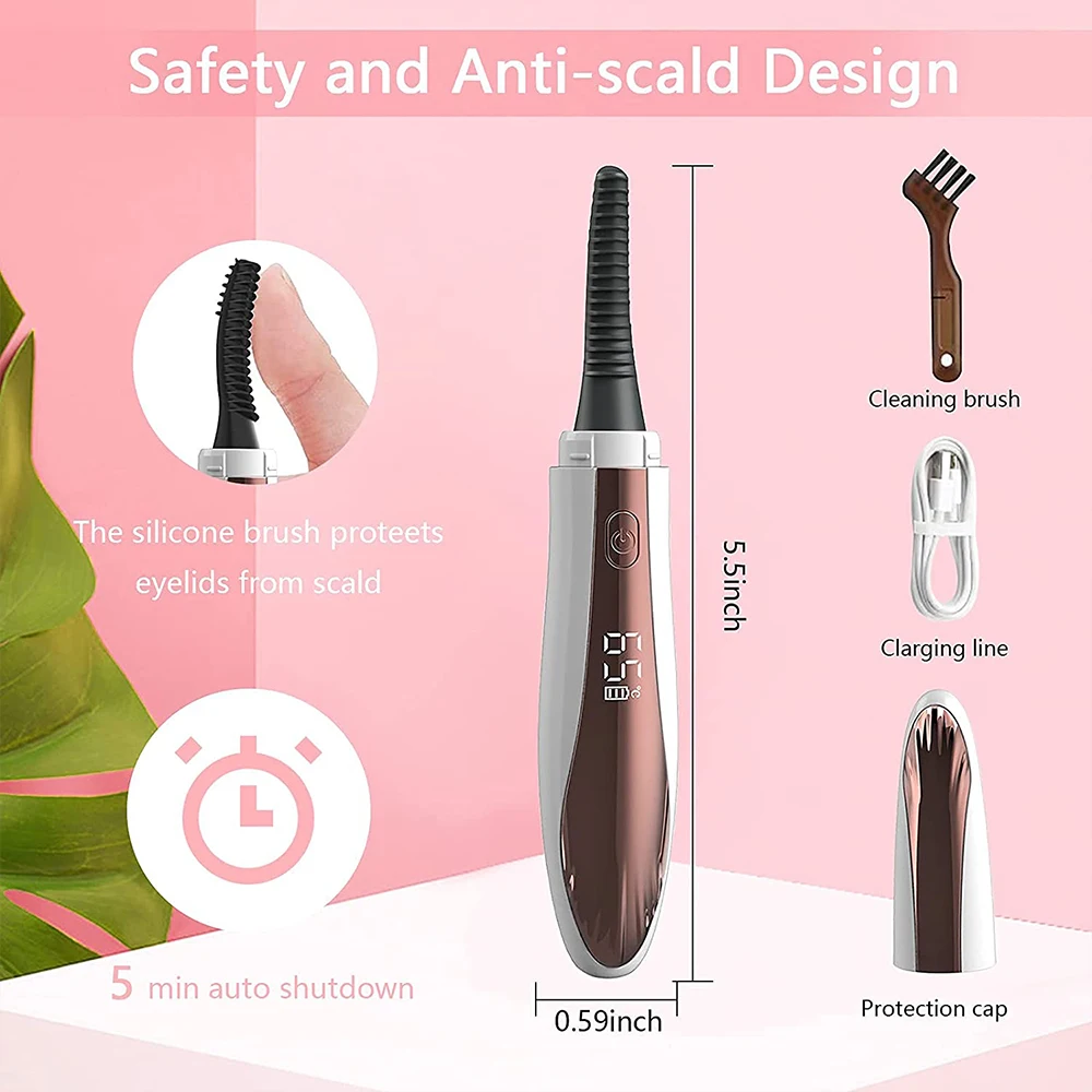 Electric Heated Eyelash Curler Rechargeable Makeup Eyelash Curler Curling Eyelashes Tools 24 Hours Long Lasting Eyelashes Curl image 6