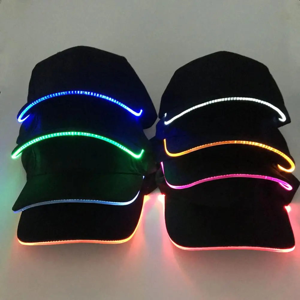 Adjustable 2020 New Design LED Light Up Baseball Caps Glowing Adjustable Hats Perfect for Party Hip-hop Running and More