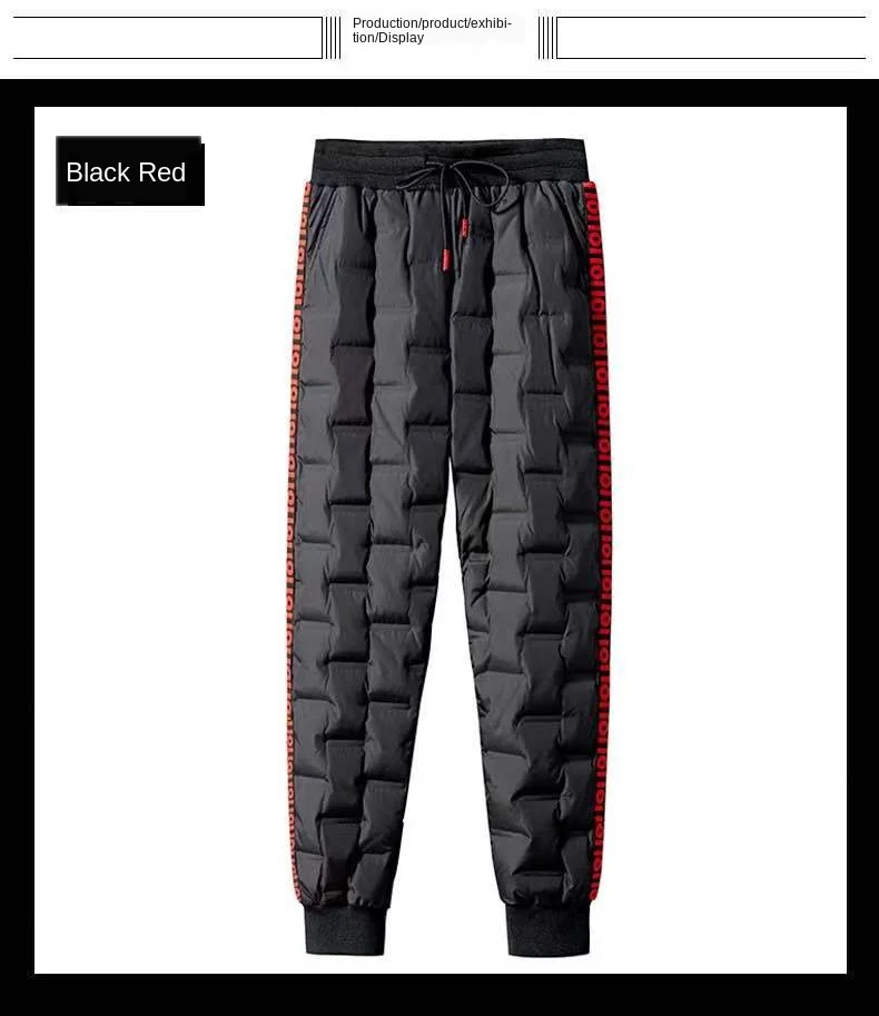 2021new style Winter Down Cotton Pants 90% White Duck Down High Waist Thick Warm Down Trouser Outdoor Hiking Waterproof Pant