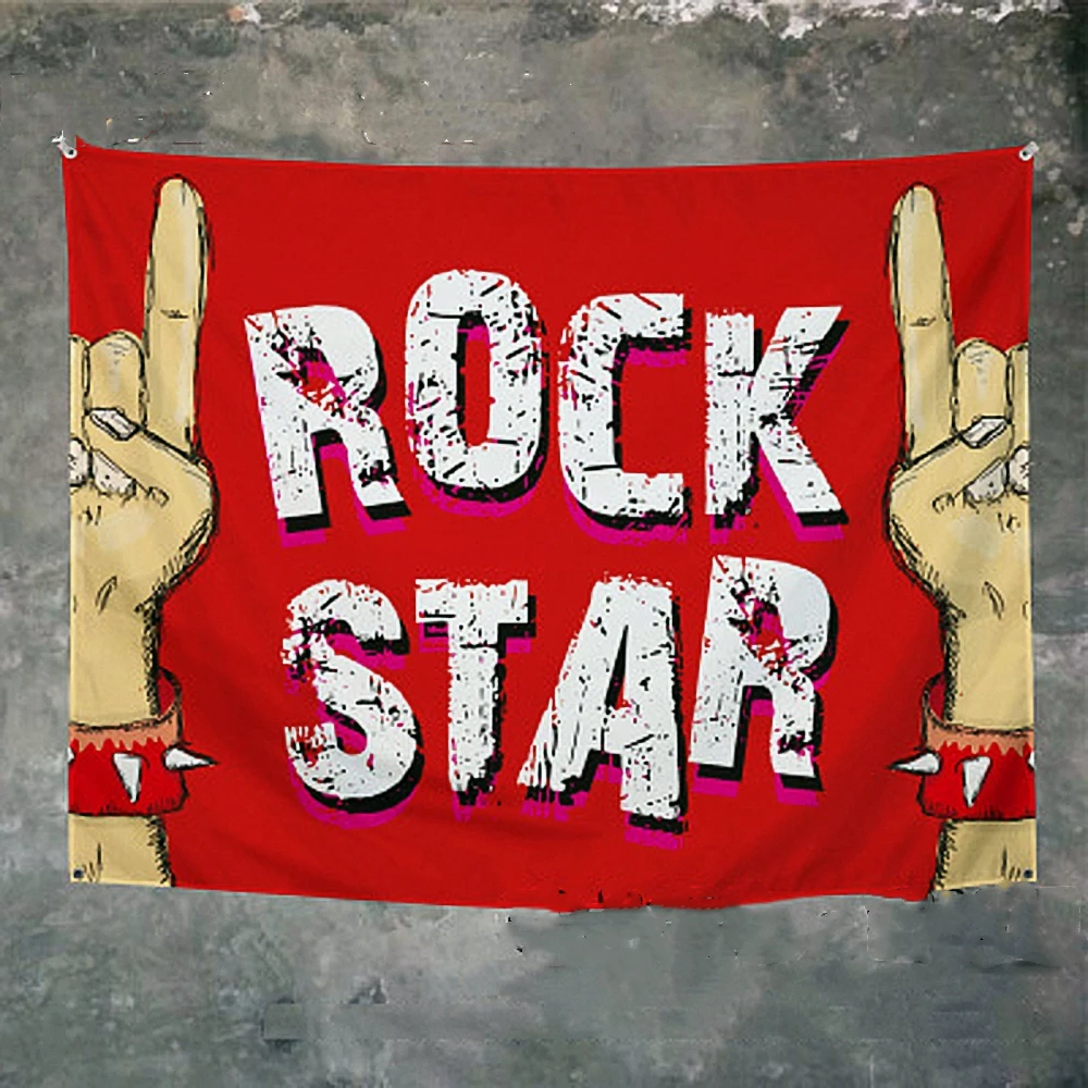 ROCK STAR Singer Posters Canvas painting Metal Music Stickers Band Hanging cloth Flag Banner Wall Chart Wall Art Home Decoration