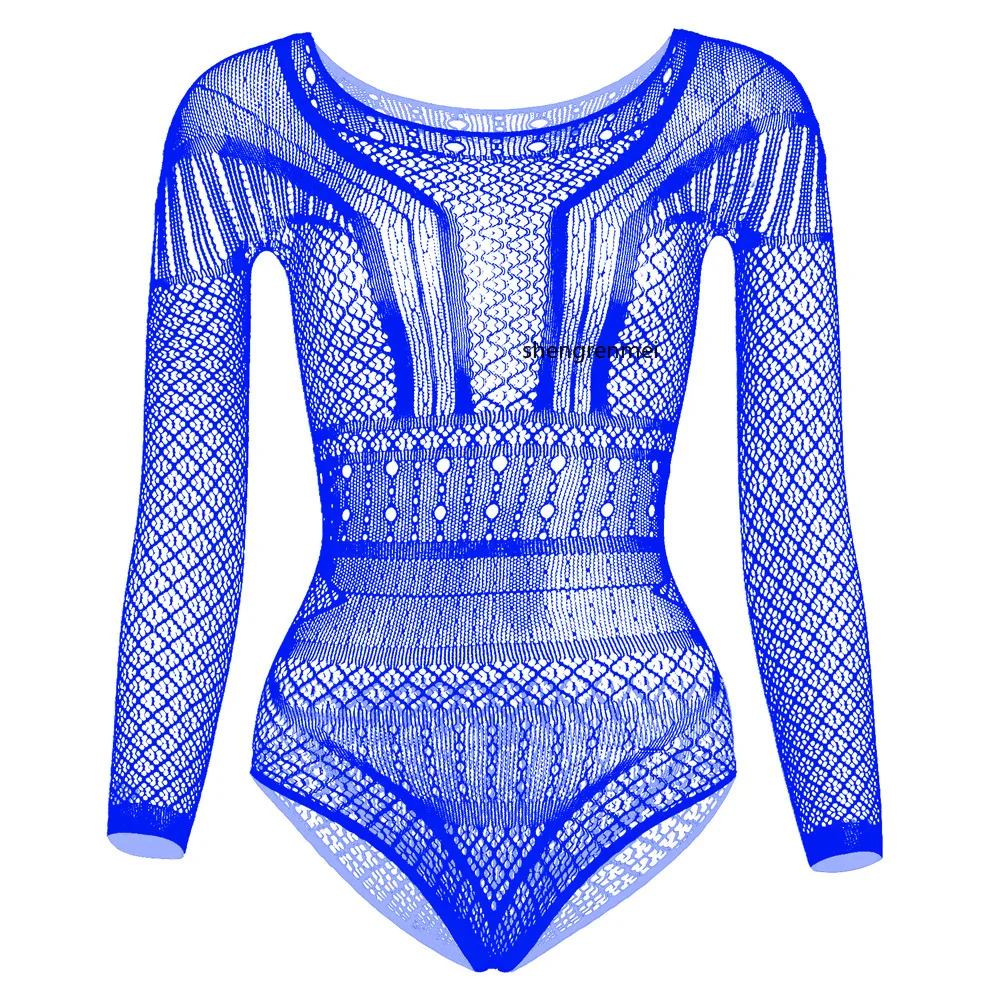 Gay Long Sleeve Lingerie Men\'s Sexy Underwear Geometry Breathable Fishnet Bodysuit Sissy Teddies New Exotic Apparel Dropshipping