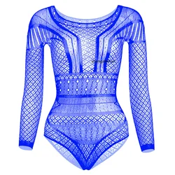 Gay Long Sleeve Lingerie Men's Sexy Underwear Geometry Breathable Fishnet Bodysuit Sissy Teddies New Exotic Apparel Dropshipping