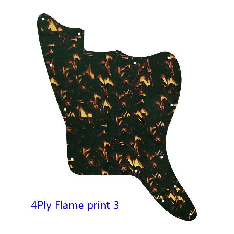 Pleroo Custom Guitar Parts - For US Jazzmaster Style Blank With Fixed Screw Holes Guitar Pickguard Replacement Flame Pattern