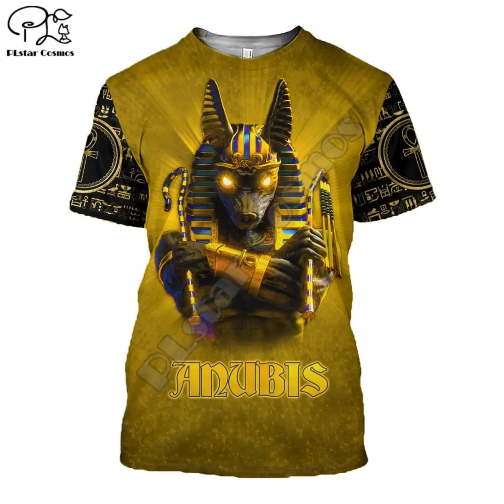 PLstar CosmosHorus Ancient Horus Egyptian God Eye of Egypt Pharaoh Anubis face 3dPrint T-shirt Men/Women Unisex Streetwear S-3