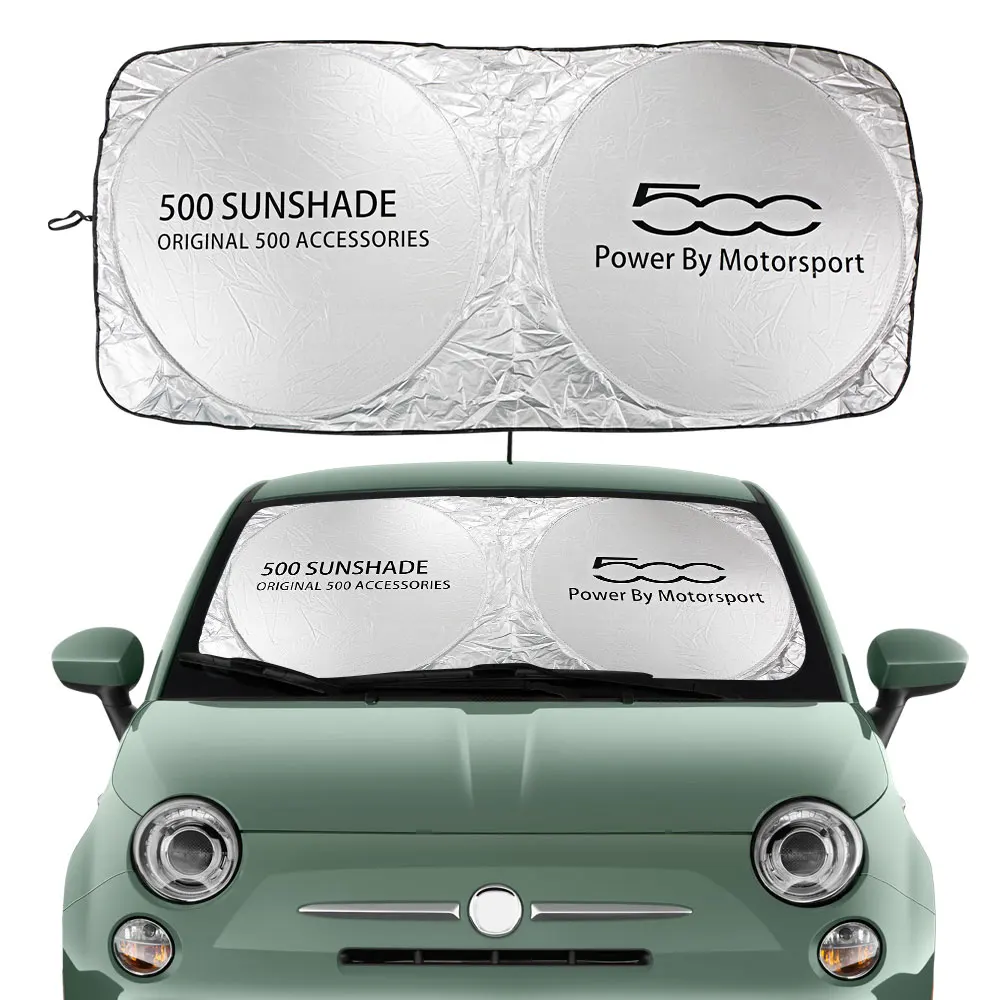 Car Windshield Sun Shade Cover Blocks UV Rays Protector Auto Interior Accessories For Fiat 500 Abarth Trim 1.4L Turbo X Sport