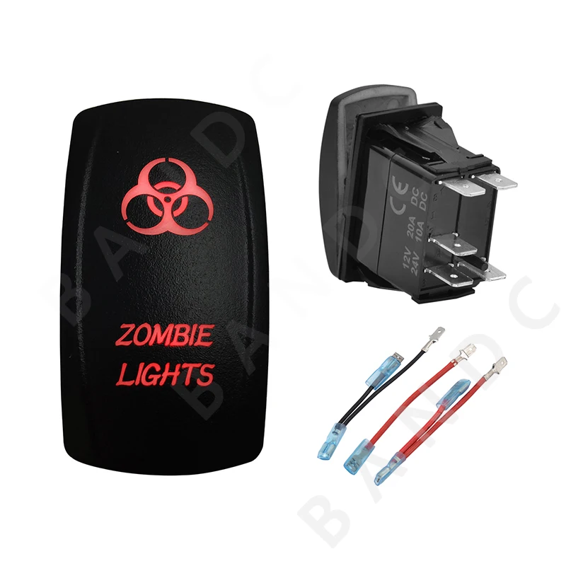 

Jumper Wire Set，ZOMBIE LIGHTS Car Boat RV Rocker Switch ON-OFF SPST Waterproof Car Button Dual Blue LED Light Camper Accessories