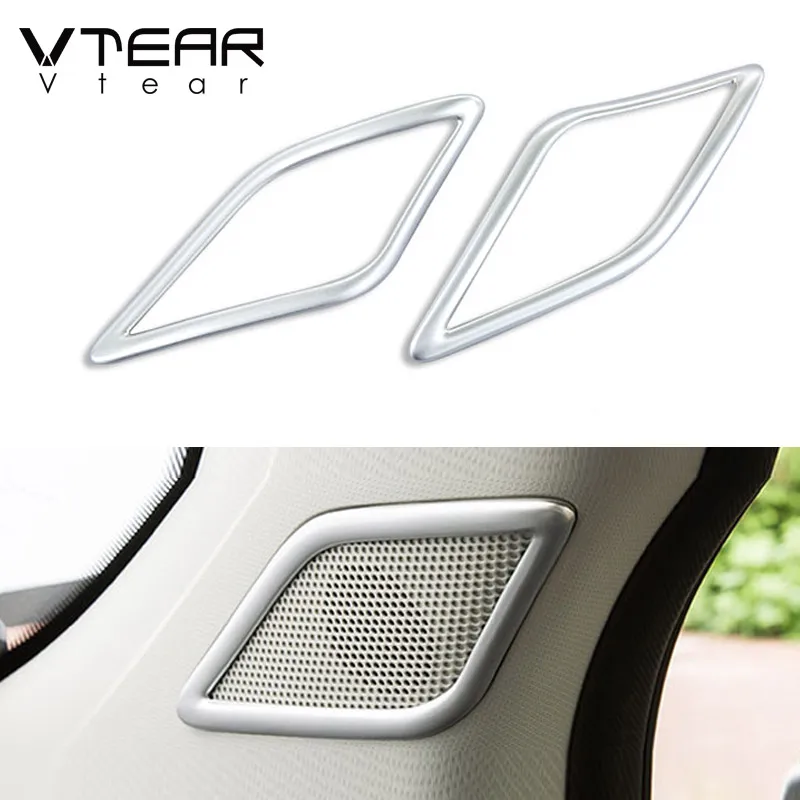 Vtear For MG ZS Car Covers Speaker Sound Ring Trim Stainless Steel Accessories  Interior Styling Decoration Parts Moulding Auto